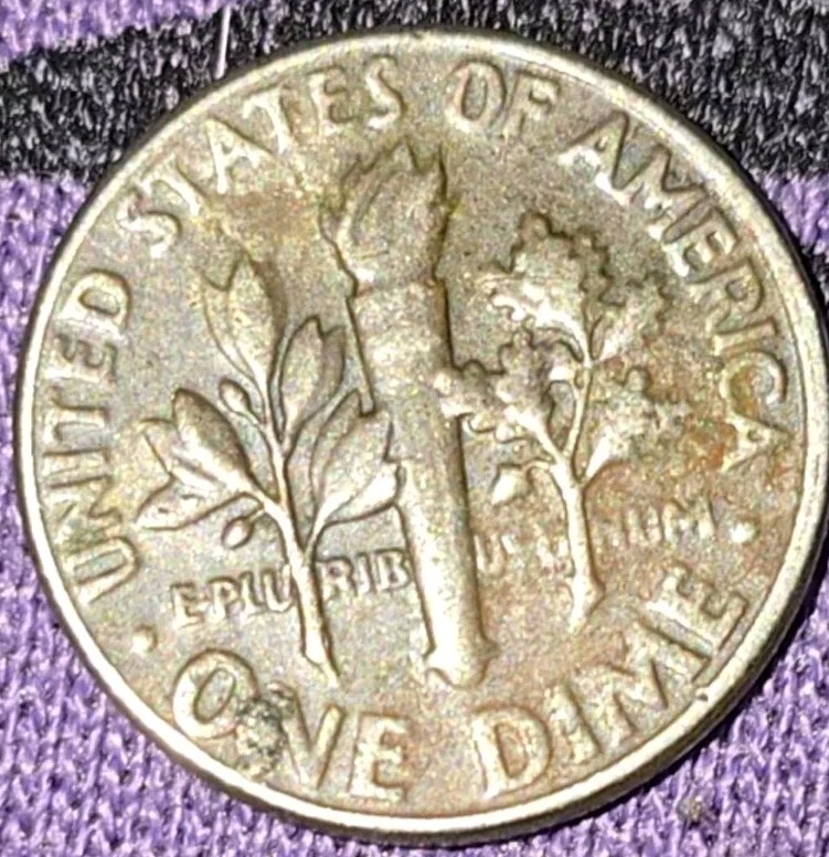 1979 Roosevelt dime wrong planchet error struck on a cent planchet showing smaller size and copper color